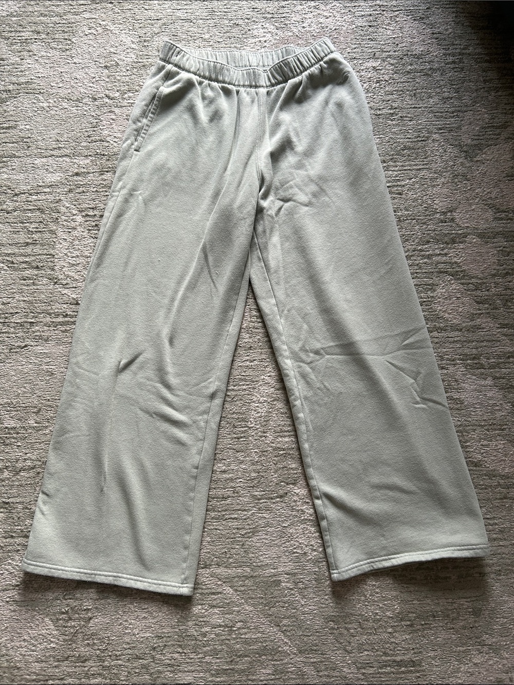 Hollister Light Sage Wide-Leg Track Pants